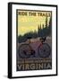 Blue Ridge Mountains, Virginia - Ride the Trails-Lantern Press-Framed Art Print