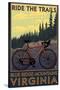 Blue Ridge Mountains, Virginia - Ride the Trails-Lantern Press-Stretched Canvas