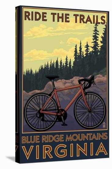 Blue Ridge Mountains, Virginia - Ride the Trails-Lantern Press-Stretched Canvas