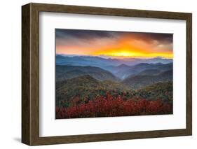 Blue Ridge Parkway Autumn Mountains Sunset Western Nc Scenic Landscape-daveallenphoto-Framed Photographic Print