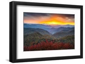 Blue Ridge Parkway Autumn Mountains Sunset Western Nc Scenic Landscape-daveallenphoto-Framed Photographic Print