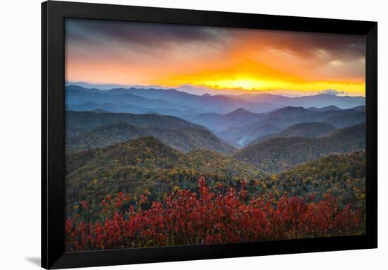 Blue Ridge Parkway Autumn Mountains Sunset Western Nc Scenic Landscape-daveallenphoto-Framed Photographic Print