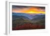 Blue Ridge Parkway Autumn Mountains Sunset Western Nc Scenic Landscape-daveallenphoto-Framed Photographic Print