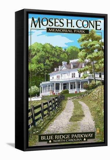 Blue Ridge Parkway - Moses H. Cone Memorial Park (Spring)-Lantern Press-Framed Stretched Canvas