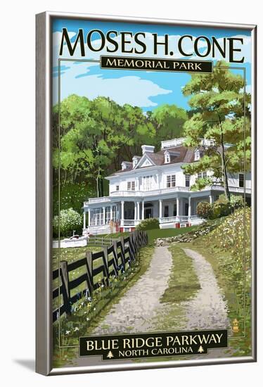Blue Ridge Parkway - Moses H. Cone Memorial Park (Spring)-Lantern Press-Framed Art Print