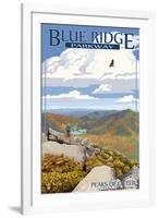 Blue Ridge Parkway - Peaks of Otter in Fall-Lantern Press-Framed Art Print