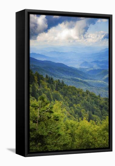 Blue Ridge Parkway vista, Smoky Mountains, USA.-Anna Miller-Framed Stretched Canvas