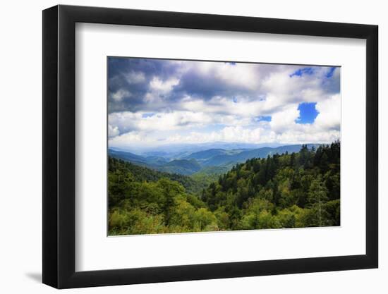 Blue Ridge Parkway vista, Smoky Mountains, USA.-Anna Miller-Framed Photographic Print