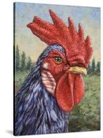 Blue Rooster-James W. Johnson-Stretched Canvas