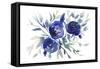 Blue Roses-Victoria Brown-Framed Stretched Canvas