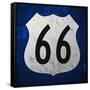 Blue Route 66 Sign-vitavalka-Framed Stretched Canvas