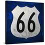 Blue Route 66 Sign-vitavalka-Stretched Canvas