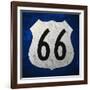 Blue Route 66 Sign-vitavalka-Framed Art Print