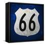 Blue Route 66 Sign-vitavalka-Framed Stretched Canvas