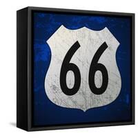 Blue Route 66 Sign-vitavalka-Framed Stretched Canvas