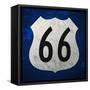 Blue Route 66 Sign-vitavalka-Framed Stretched Canvas