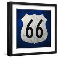 Blue Route 66 Sign-vitavalka-Framed Art Print
