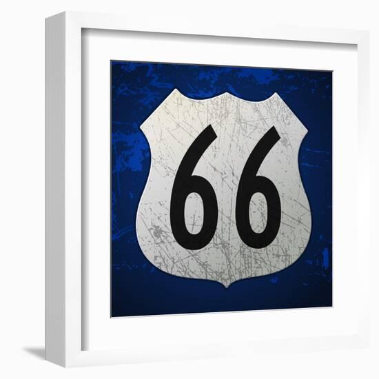 Blue Route 66 Sign-vitavalka-Framed Art Print