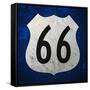 Blue Route 66 Sign-vitavalka-Framed Stretched Canvas