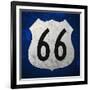 Blue Route 66 Sign-vitavalka-Framed Art Print