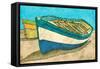Blue Rowboat-Ynon Mabat-Framed Stretched Canvas