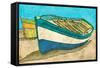 Blue Rowboat-Ynon Mabat-Framed Stretched Canvas