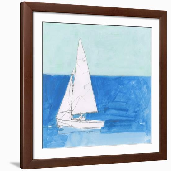 Blue Sail I-null-Framed Art Print