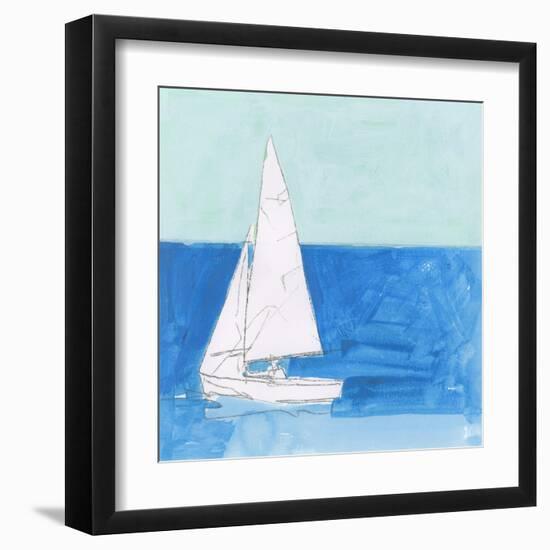 Blue Sail I-null-Framed Art Print