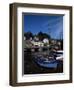 Blue Sailing Dinghy and River Aven, Pont-Aven, Brittany, France-Julian Pottage-Framed Photographic Print