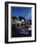 Blue Sailing Dinghy and River Aven, Pont-Aven, Brittany, France-Julian Pottage-Framed Photographic Print