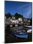 Blue Sailing Dinghy and River Aven, Pont-Aven, Brittany, France-Julian Pottage-Mounted Photographic Print