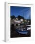 Blue Sailing Dinghy and River Aven, Pont-Aven, Brittany, France-Julian Pottage-Framed Photographic Print