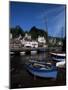 Blue Sailing Dinghy and River Aven, Pont-Aven, Brittany, France-Julian Pottage-Mounted Photographic Print