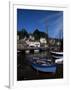 Blue Sailing Dinghy and River Aven, Pont-Aven, Brittany, France-Julian Pottage-Framed Photographic Print