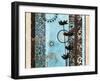 Blue Santorini Garden II-Michael Marcon-Framed Art Print