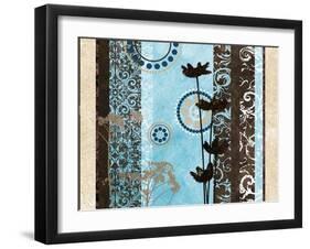 Blue Santorini Garden II-Michael Marcon-Framed Art Print