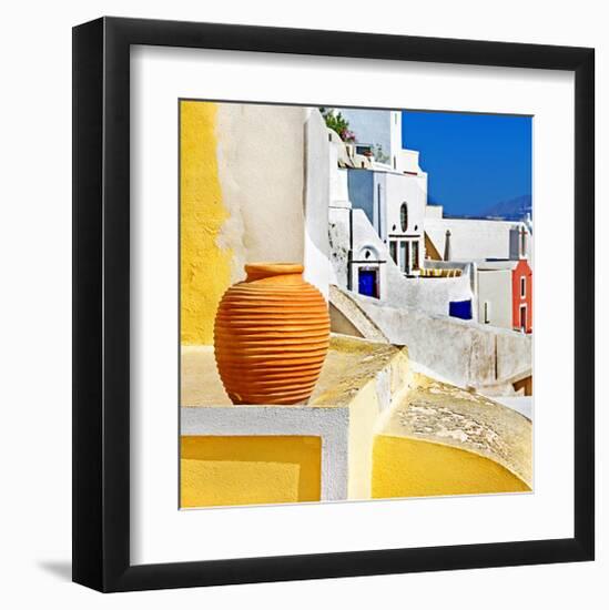 Blue Santorini I-null-Framed Art Print