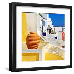 Blue Santorini I-null-Framed Art Print