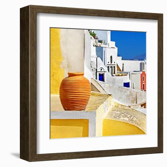 Blue Santorini I-null-Framed Art Print