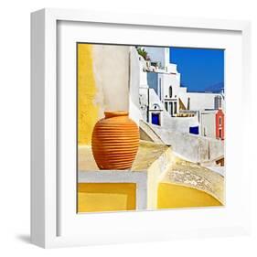 Blue Santorini I-null-Framed Art Print