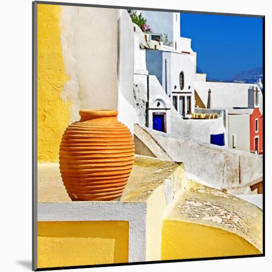 Blue Santorini I-null-Mounted Art Print