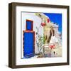 Blue Santorini II-null-Framed Art Print