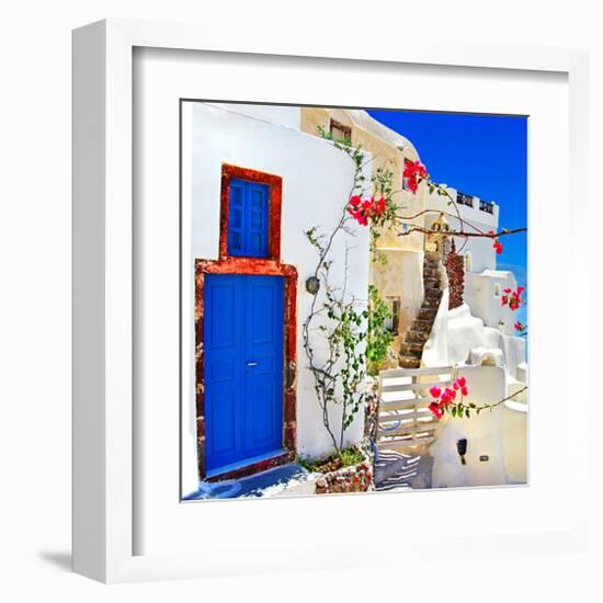 Blue Santorini II-null-Framed Art Print