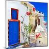 Blue Santorini II-null-Mounted Art Print