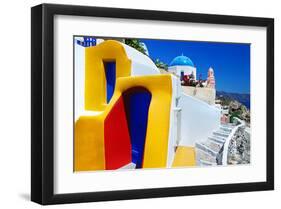 Blue Santorini III-null-Framed Art Print