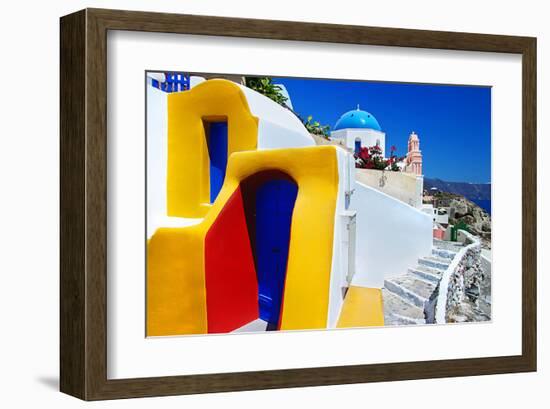 Blue Santorini III-null-Framed Art Print