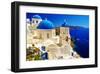 Blue Santorini IV-null-Framed Art Print