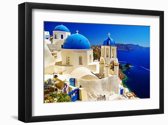 Blue Santorini IV-null-Framed Art Print