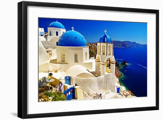 Blue Santorini IV-null-Framed Art Print