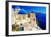 Blue Santorini IV-null-Framed Art Print